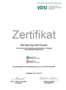 Zertifikat VDSI Trümner 2017